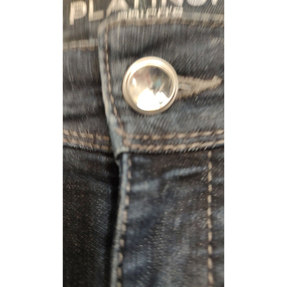 Chico's Women's Platinum Blue Jeans Size 2.5 US Large 14 Rhinestones Embroidery - Picture 5 of 12